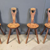 Vintage brutalist heart shaped chairs, 1960s