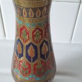 Engraved brass vase