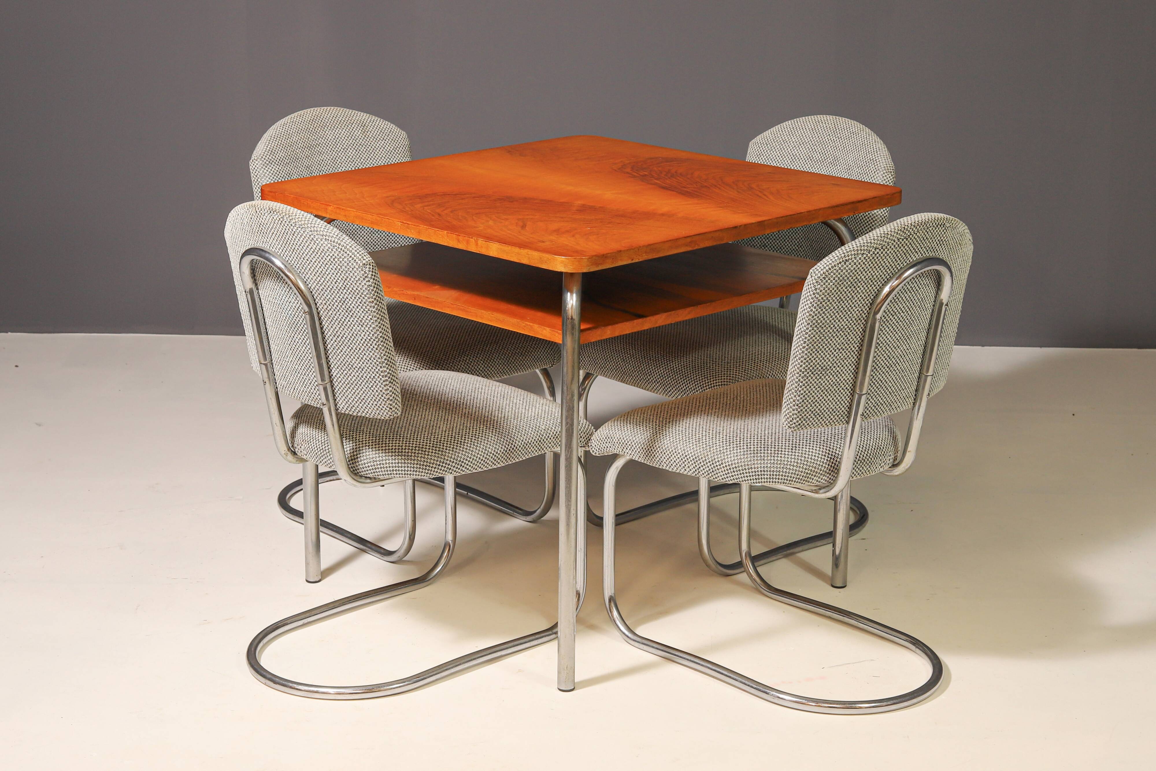 Czech Functionalist Dining room set by Robert Slezák, 1940s