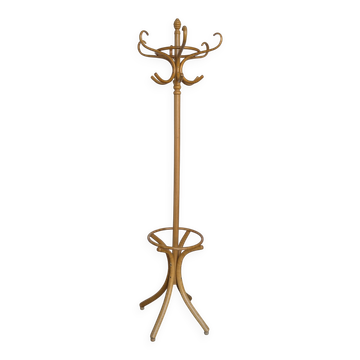 Porte-manteau en bois cintré vintage dans le style Thonet, porte-manteau des années 50
