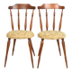 Pair of chairs in turned wood and fabric, vintage, dating from 1960.