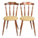 Pair of chairs in turned wood and fabric, vintage, dating from 1960.