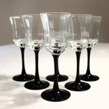 6 Luminarc "Octime" black wine glasses