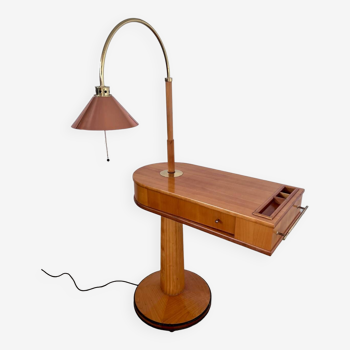 Ancienne Table d appoint avec lampe design italien Massimo Scolari pour Giorgetti en bois modèle TALO