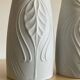 Trio of Op Art vases by KPM Germany in biscuit porcelain