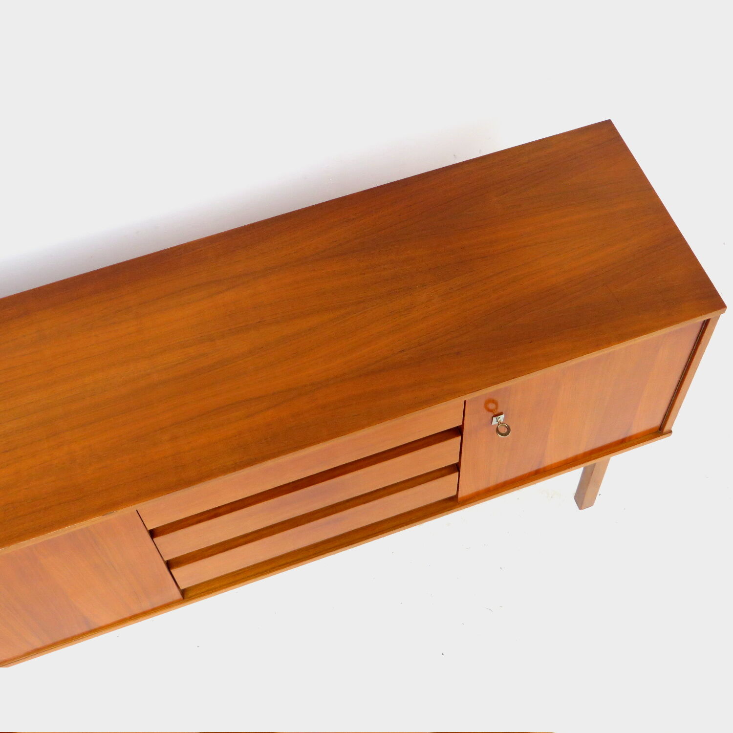 Vintage mid century modern minimalist sideboard in walnut, 1960s