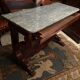 Console on legs claws to a drawer mahogany marble tray Restoration
