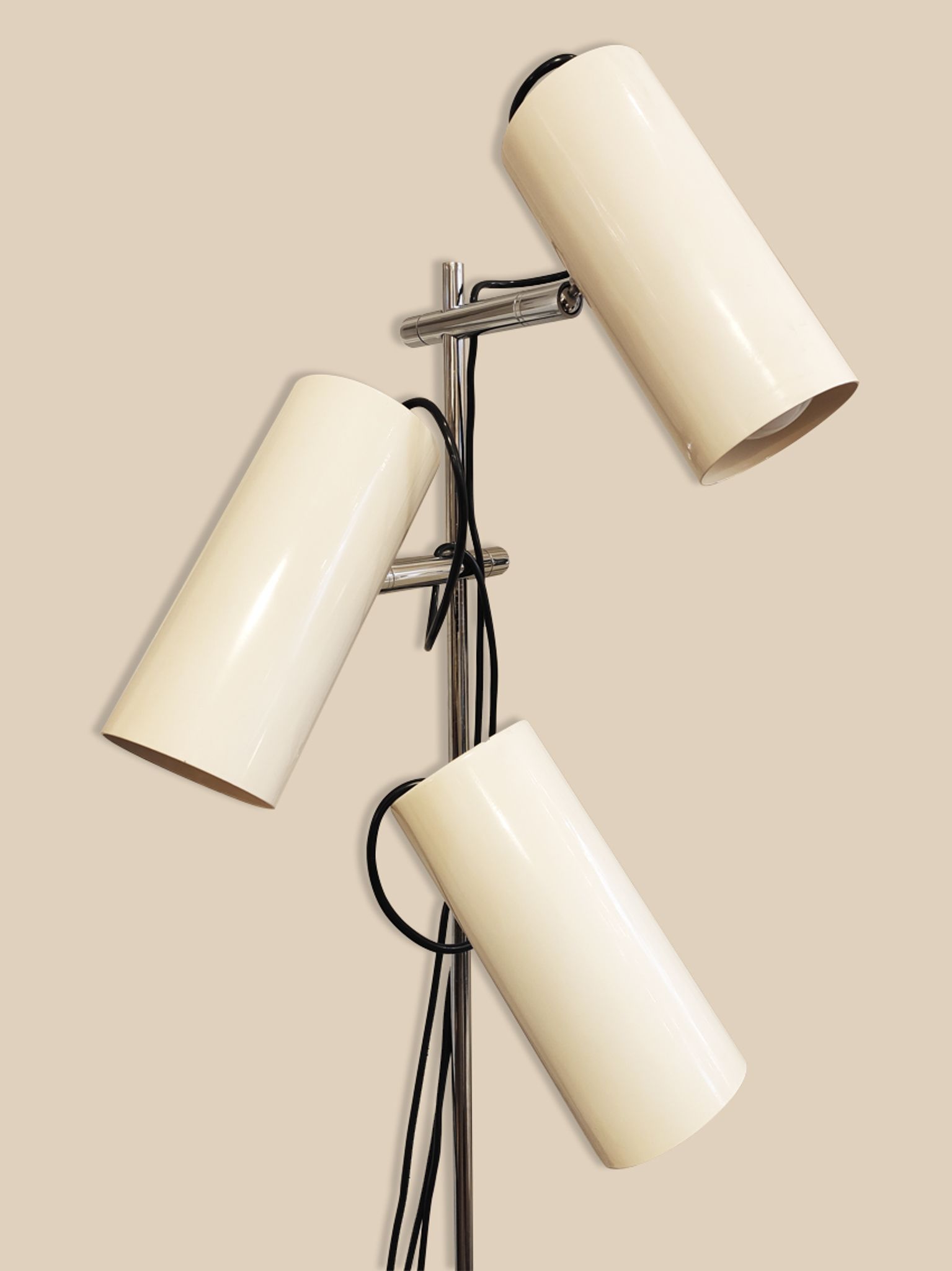 Lampadaire à 3 bras de lumières orientables, circa 1970