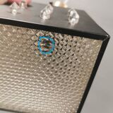 Three older square pendant lamps in Space-Age style, Denmark 1980s