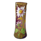 Grand vase violet Legras à décor de fleurs émaillé