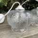 Double Mathias pendant lights ref SU004 in transparent glass in relief corolla shape