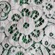 Bedspread, vintage, crocheted, floral, square mesh.