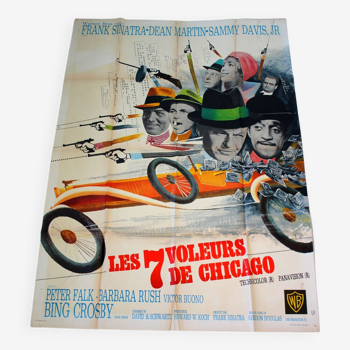 Affiche cinéma originale "Les 7 Voleurs de Chicago" 1964 Frank Sinatra 120x160 cm