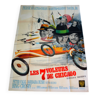 Affiche cinéma originale "Les 7 Voleurs de Chicago" 1964 Frank Sinatra 120x160 cm