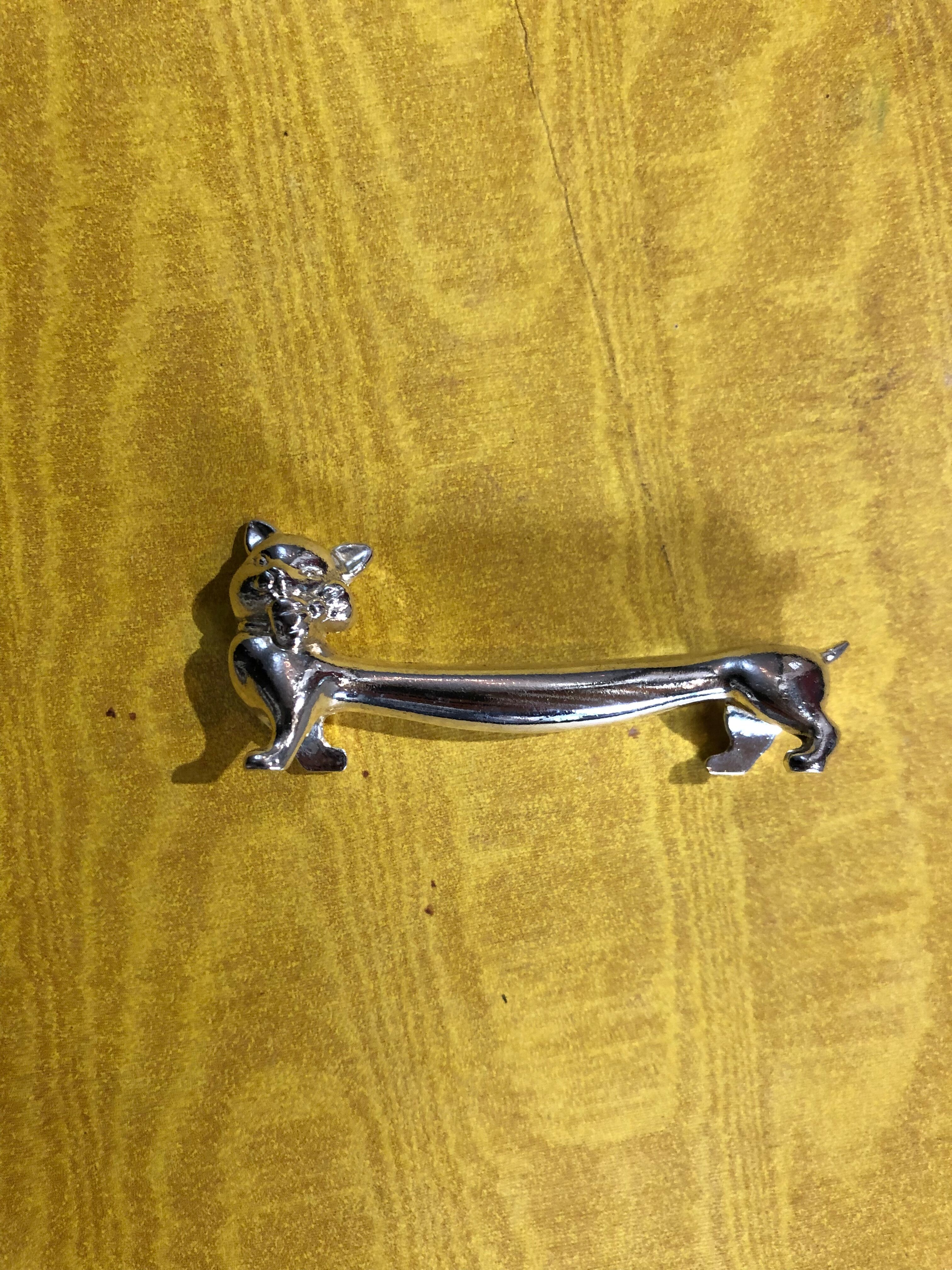 Silver metal cat knife holders