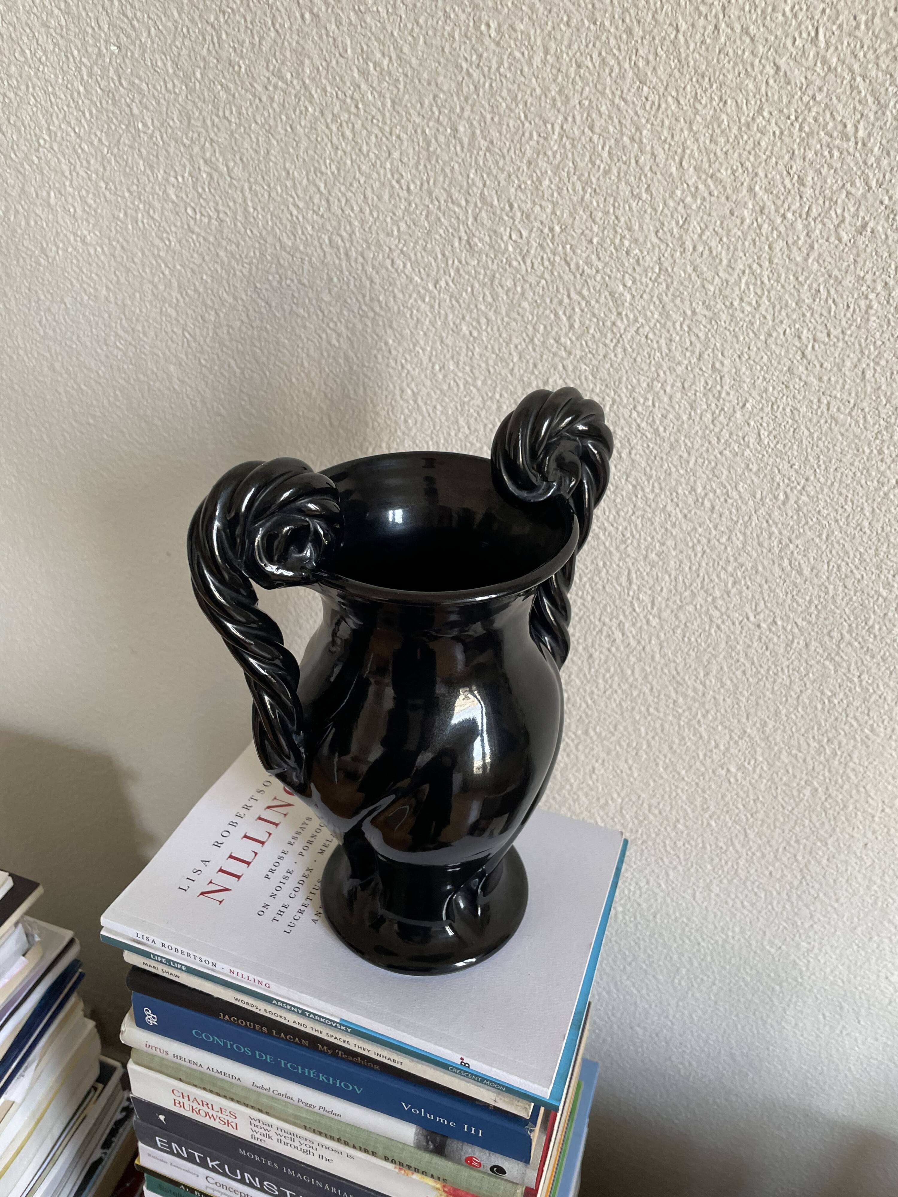 Vallauris black vase