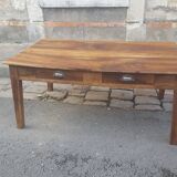Farm table coffee table with drawers