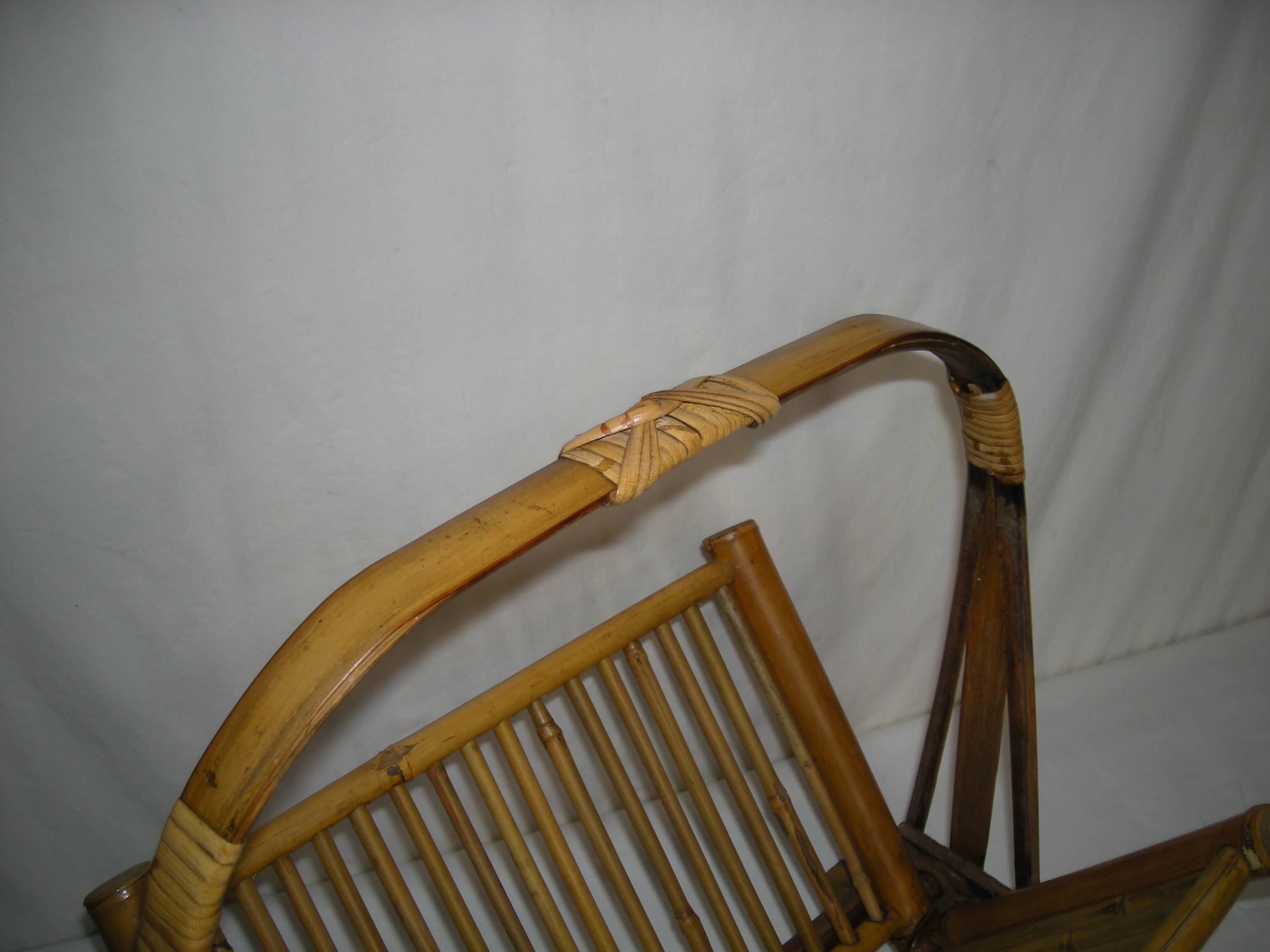 Bamboo folding magazine rack from the 40s - 50s