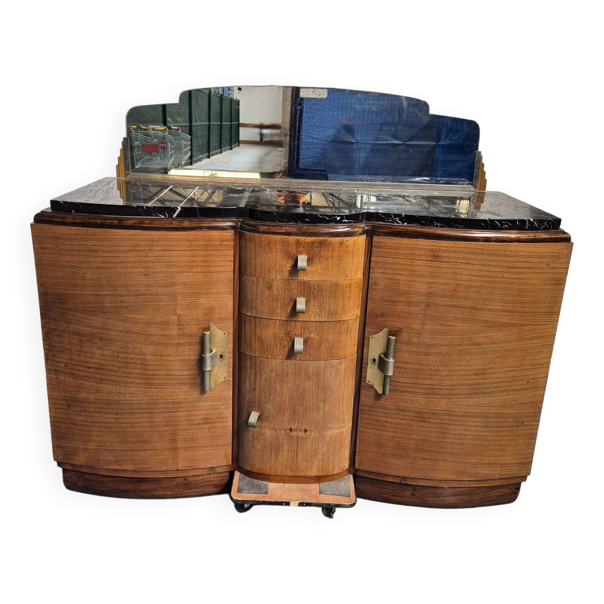 Marble top sideboard with mirror
