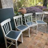 Four original 50 year retro white chairs