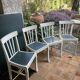 Quatre chaises blanches rétro année 50 originales