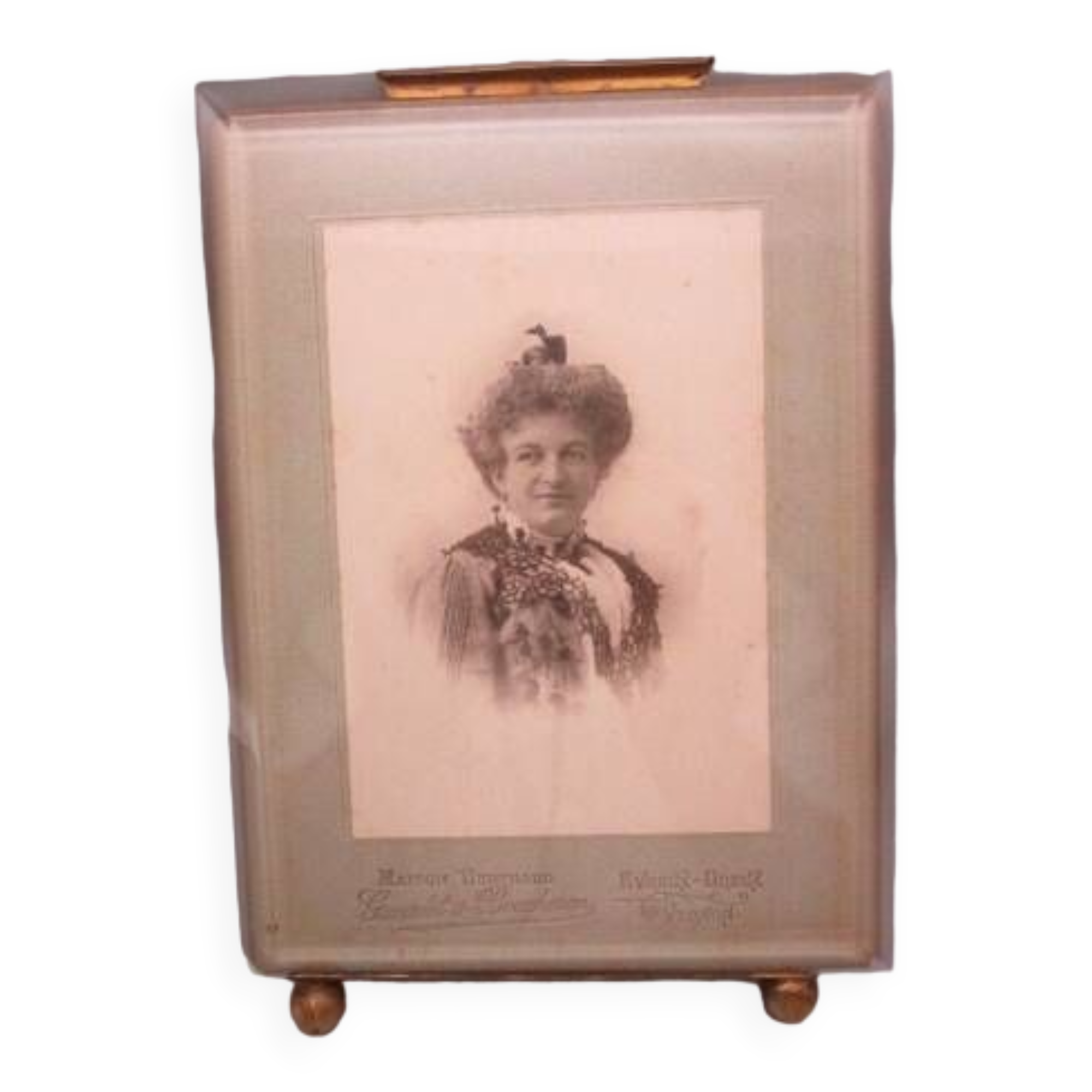 Old frame in brass and beveled glass