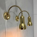 Brass flexible wall lamps, set of 2, 1960’s