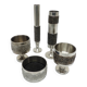 Set de 5 vases et coupes brutalistes en acier 1970