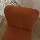 60s armchair in the style of Etienne Fermigier, orange