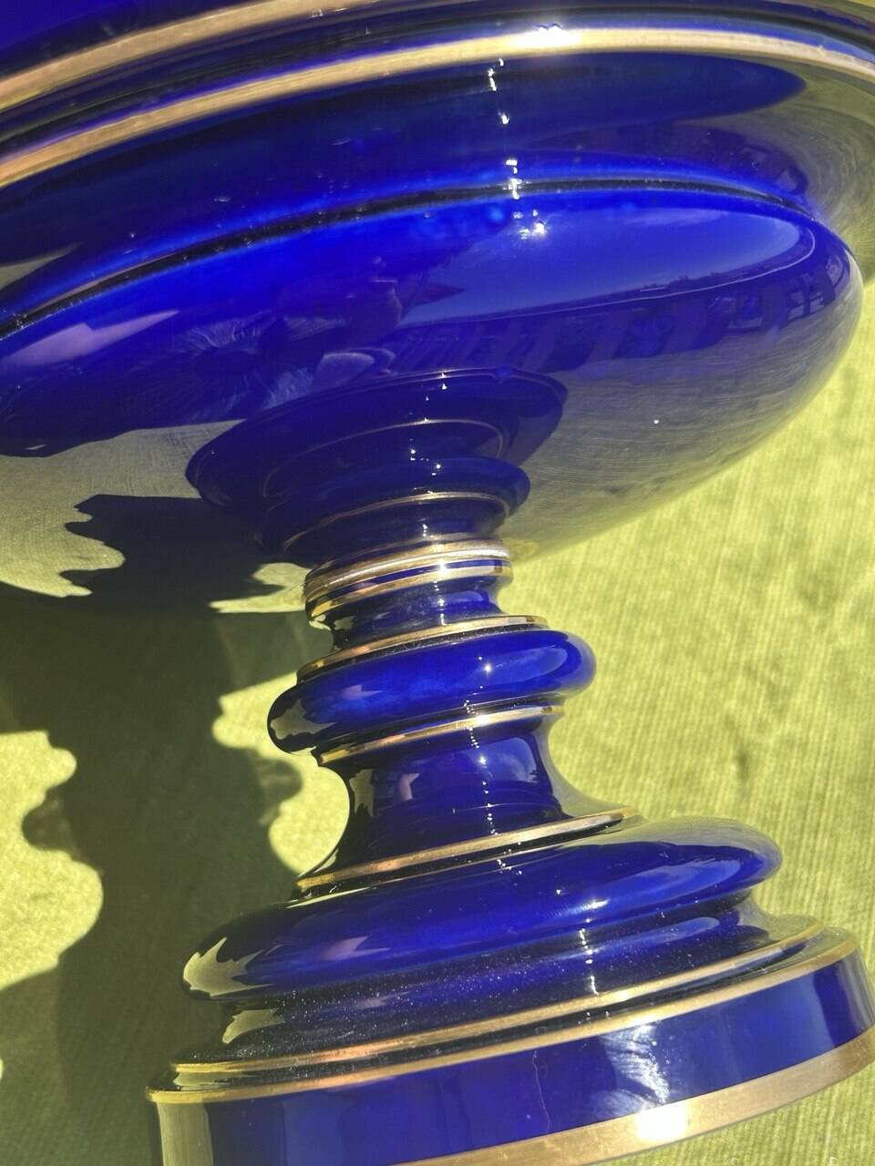 Monumental vase in blue Sèvres porcelain with gilding, architectural style.