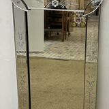Venetian mirror with floral decoration pediment