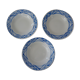3 Plates faience old Sarreguemines Villeneuve blue décor