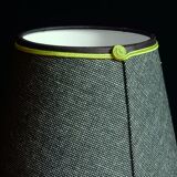 Conical lampshade in dark green tweed