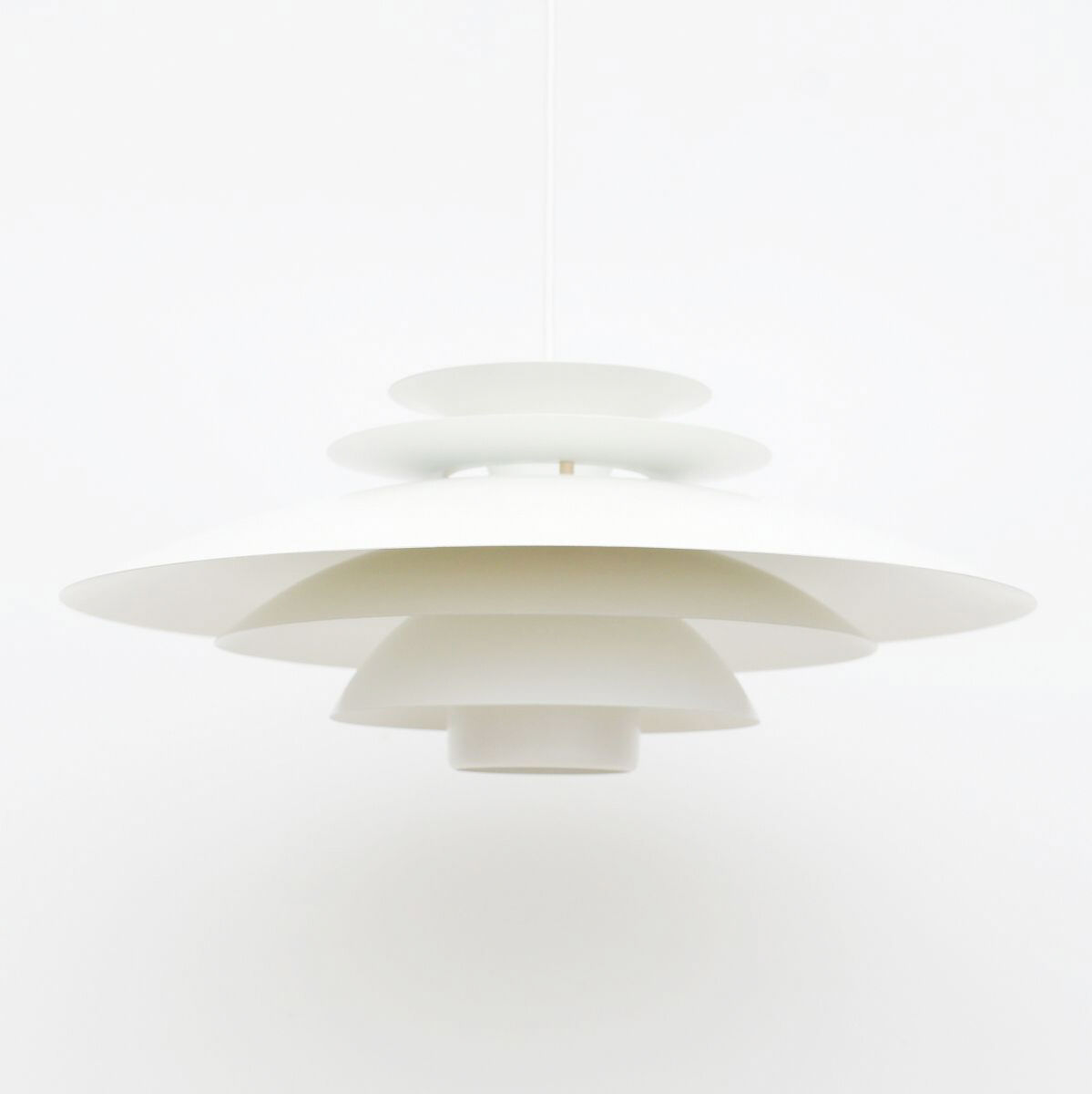 Danish white form light pendant lamp, 70’s