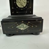 Set of 2 antique black marble candle stands, 1930's Art deco