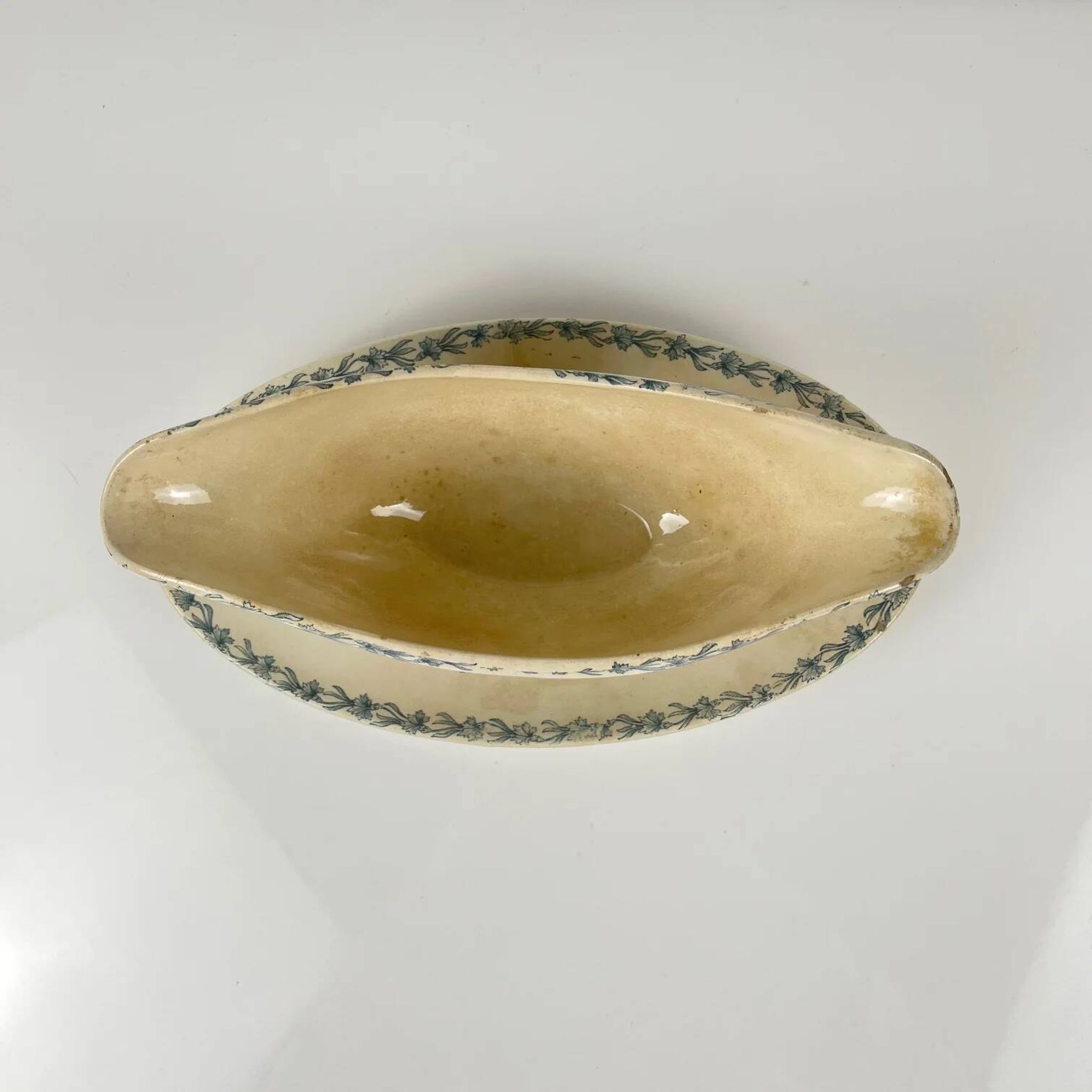 Sauceboat model "Carnation", KG Lunéville, ironstone, 19th century