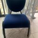 Black metal design armchair with blue fabric. 1980s.