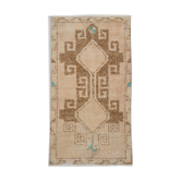 Tapis marron beige turc vintage 94x52cm
