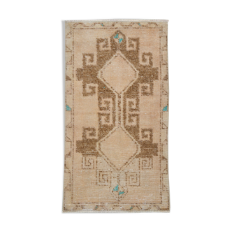 Tapis marron beige turc vintage 94x52cm