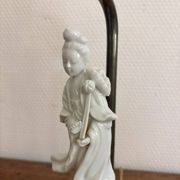Ancient Guan Yin Lamp Base White Porcelain China Asian Goddess