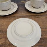 2 cups with saucers in enamelled stoneware