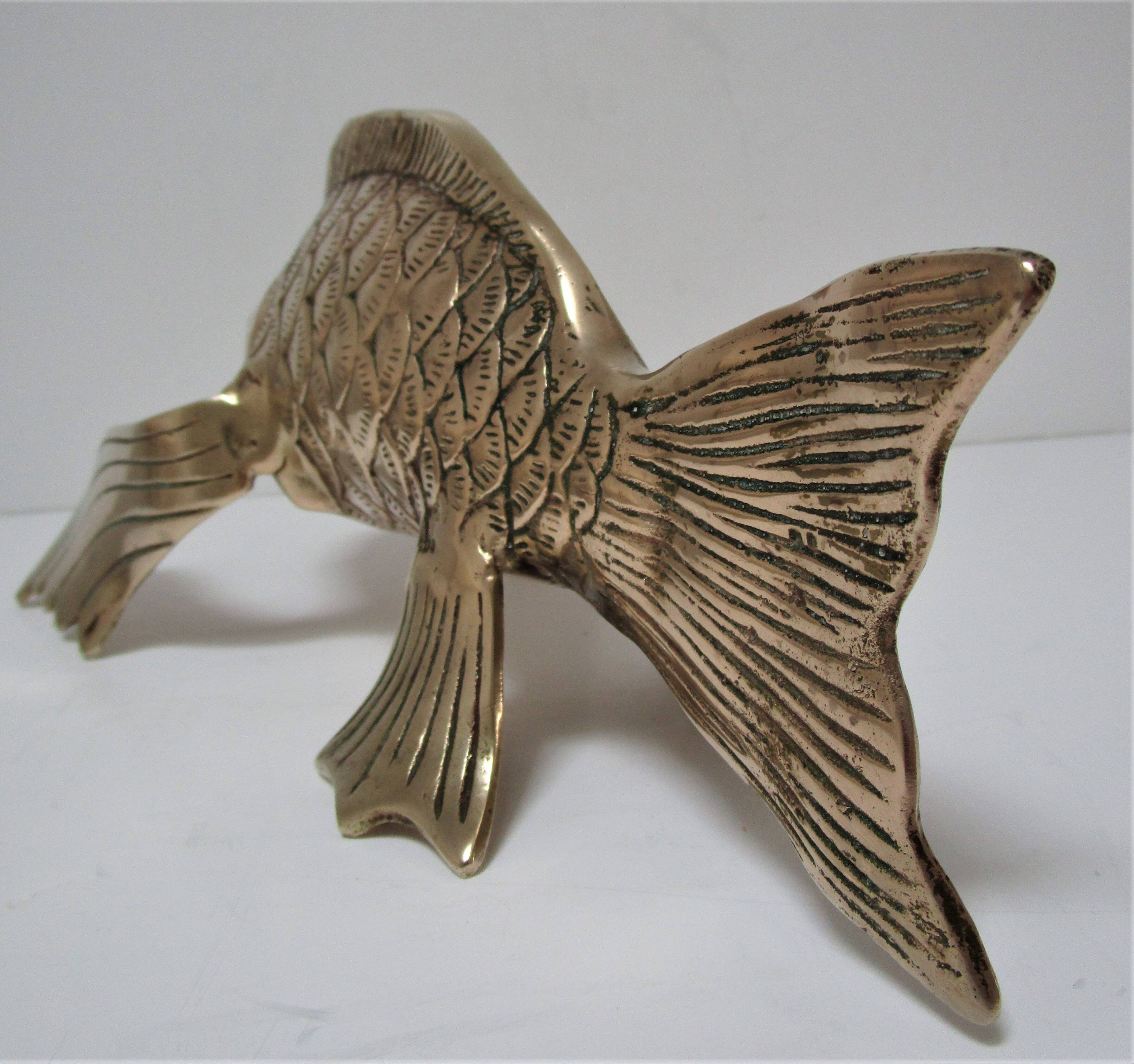 Sculptural brass fish from the 70s