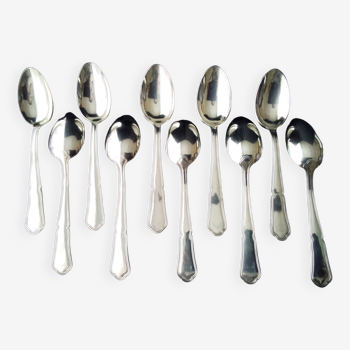10 Silver-plated teaspoons, Regency Style