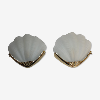 Shell wall lights in art deco style