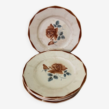 6 assiettes plates Digoin Sarreguemines