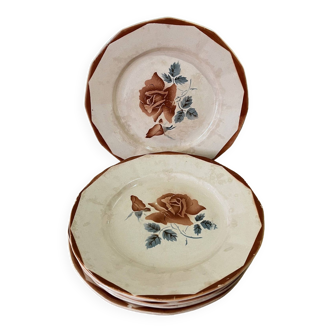 6 assiettes plates Digoin Sarreguemines