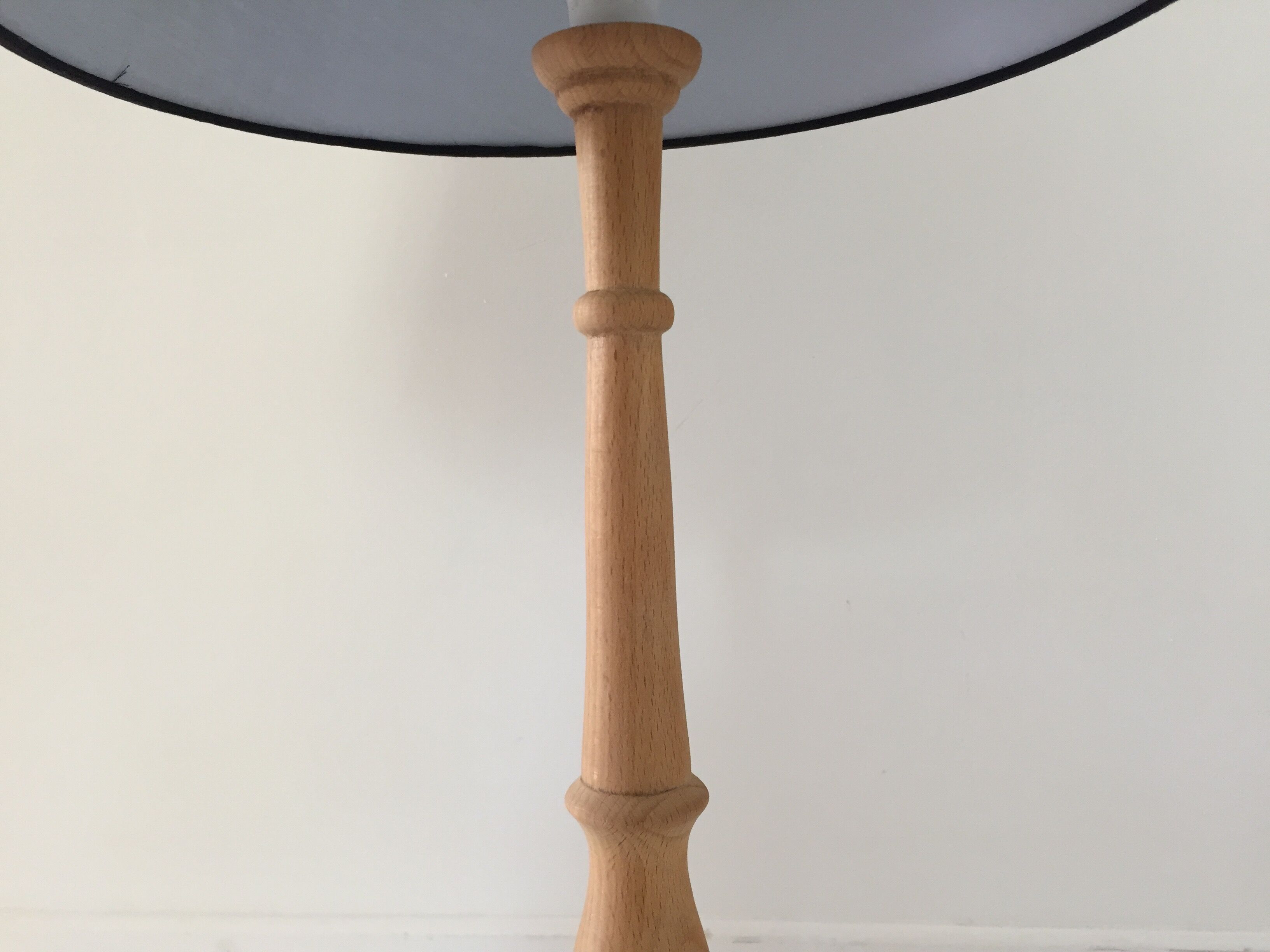 High lamp in vintage turned wood