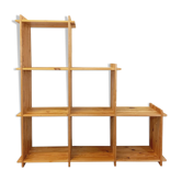 Bookcase vintage pine staircase shelf from the 80s in the style of Maison Regain