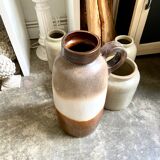 W. Germany vase in brown and beige glazed ceramic