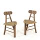 Ensemble de 2 chaises tripodes brutalistes